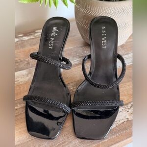 Nine West Black Strappy Heels